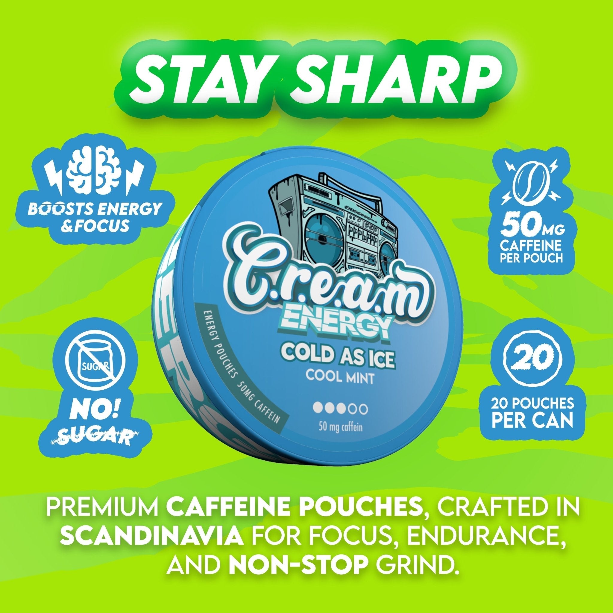 Cold As Ice - Energy Pouches 5 - Pack - Cream.energy